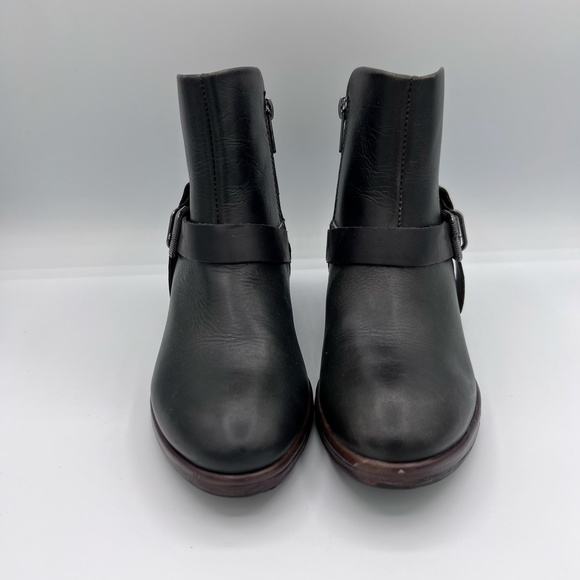 Pikolinos Ordinos Ankle boot with Leather accent strap & buckle, sz 35 black tan - Picture 3 of 10